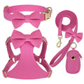 Beirui Cute Small Dog Harness Collar and Leash Set, Brown,XS,Chest 13-28"