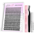 VEYESBEAUTY Lash Clusters Individual Eyelash Extensions Thin & Invisible Band DIY False Eyelashes for Self-application Newbie's Five-Second Series Wispy Lash Tray, Dreamy 8-16mm Mixed Length