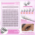 Natural Lash Clusters Kit Wispy Eyelash Clusters Kit with Bottom Eyelashes C Curly Lash Extension Kit with Invisible Band DIY Individual Lashes Kit with Lash Bond and Seal 132Pcs
