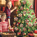 36 Pcs Christmas Gingerbread House Ornaments, Wood Xmas Tree Decor