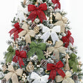 12Pcs Christmas Burlap Bows, 6.9 Inch Rustic Farmhouse Ornaments