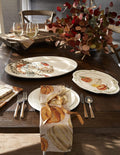 Mud Pie Turkey Platter, Large Thanksgiving Serving Platter, White Ceramic