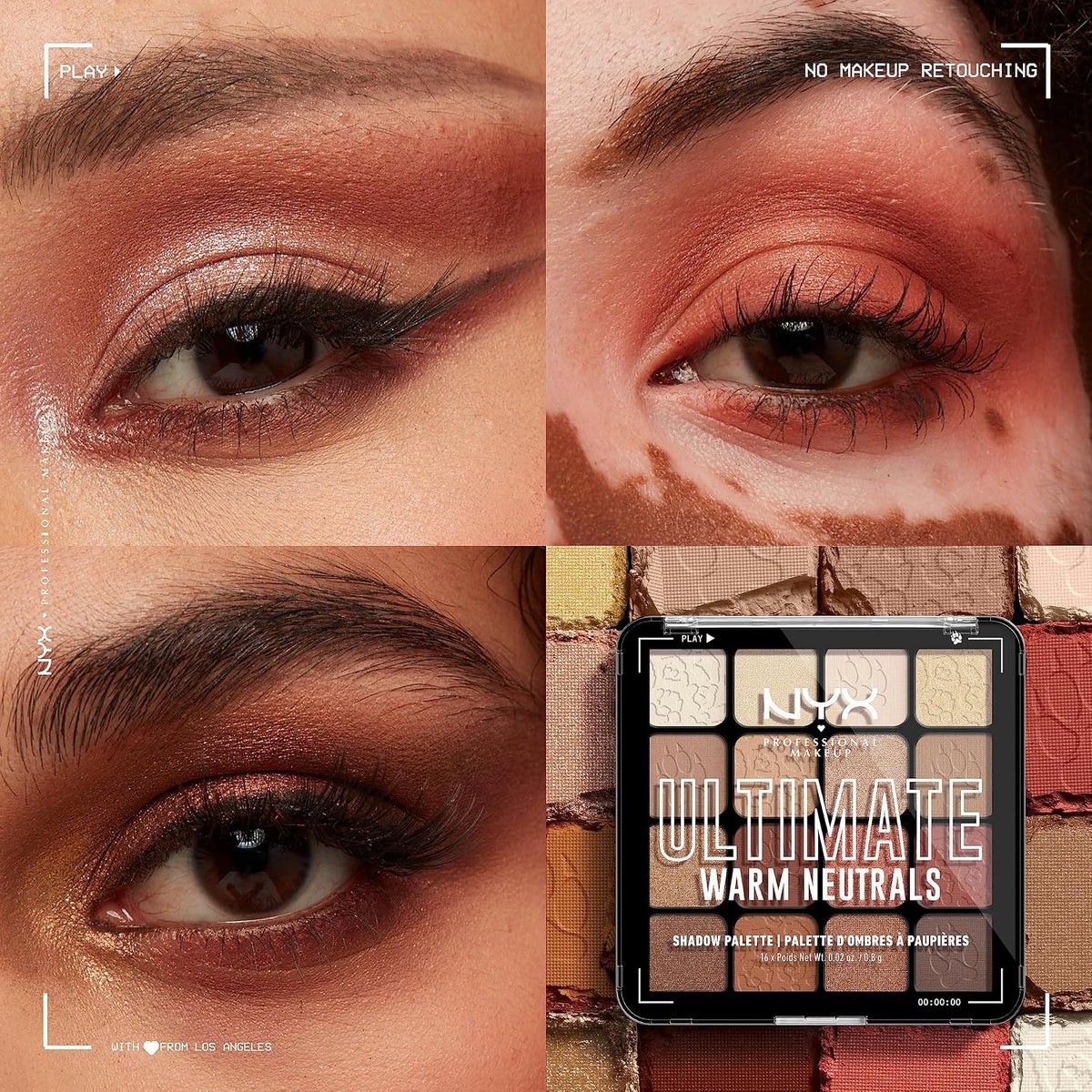 NYX PROFESSIONAL MAKEUP, Ultimate Shadow Palette, Eyeshadow Palette - Warm Neutrals