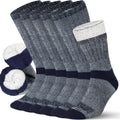 Alvada Mens Merino Wool Crew Socks Thermal and Warm Socks for Winter Work Hiking Running 3 Pairs