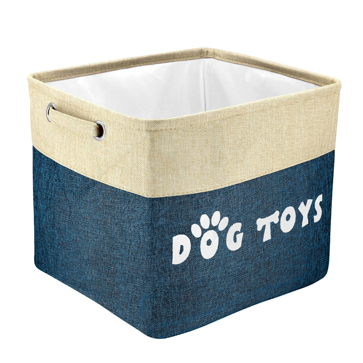 PET ARTIST Dog Toy Basket, Large Collapsible, Brown, M: 15"x11"x9" | Dog Toy Bin Box, Comfortable Handles, Large Pet Toy Storage Organizer, For Accessories, Toys, Coat & Clothing, Blanket Leash