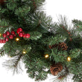 National Tree Company 24in Pre-Lit Crestwood Spruce Christmas Wreath