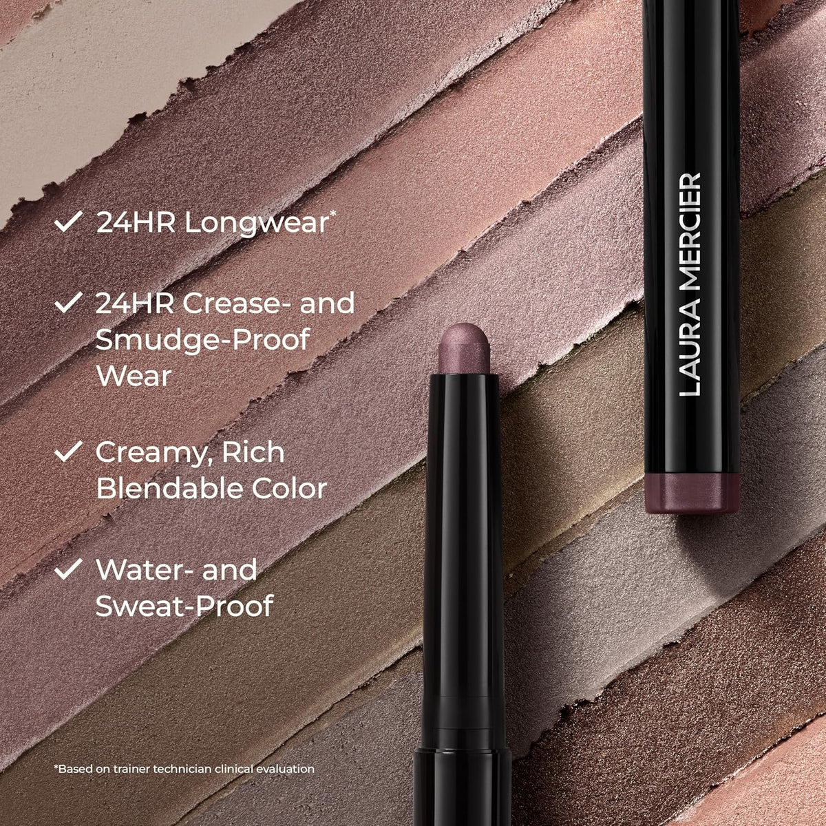 Laura Mercier Caviar Stick Cream Eyeshadow: Shimmer and Matte Finishes, 24HR Wear, Long Lasting, Rich Color, Easily Blendable and Buildable, Waterproof, Hyaluronic Acid Infused